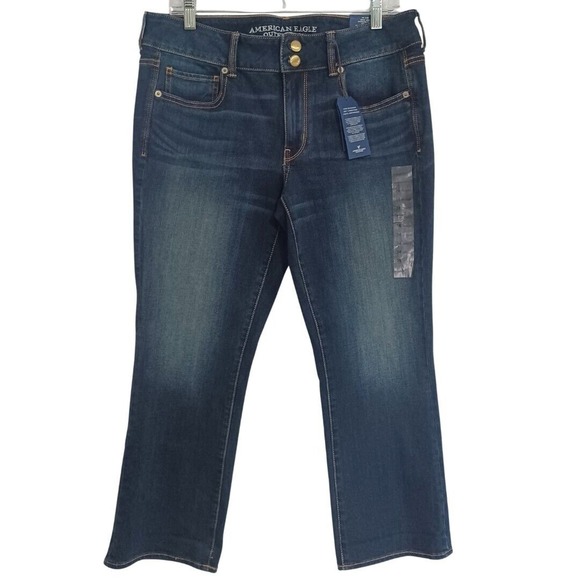 American Eagle Outfitters Denim - American Eagle Women's 14R Artist Crop Jeans Dark Indigo Wash Super Stretch NEW